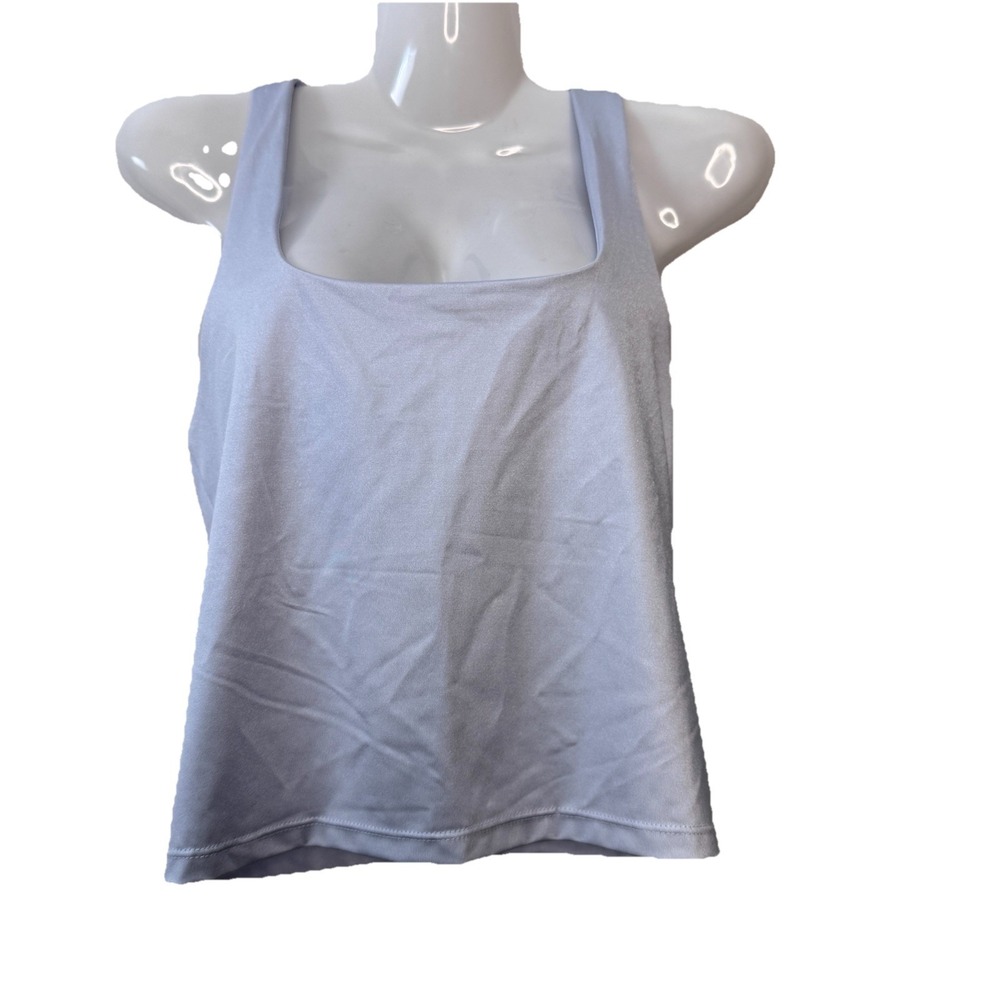 Fabletics Lydia Shine Built-In Bra Tank Light Blue Size S NWT Soft Wide Strap‎